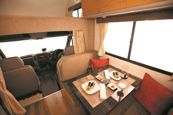 Euro Camper Dining Area Interior - Campervan Hire Newcastle - Campervan Rental Shop