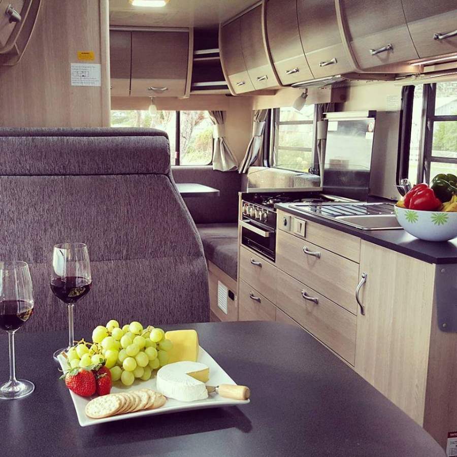 Cruisin Deluxe Dining Area - Camper Hire Sydney - Campervan Rental Shop