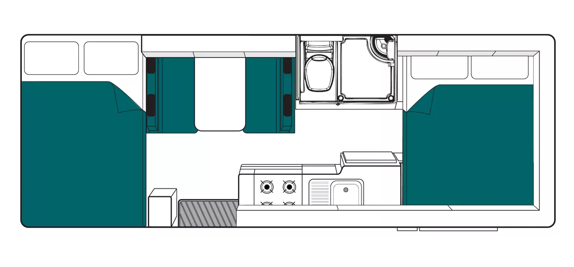 Maui Beach Floor Plan - RV Rental Sydney - Campervan Rental Shop