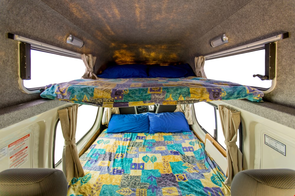 Cheapa Endeavour Sleeping Area - Motorhome Rental Canberra - Campervan Rental Shop