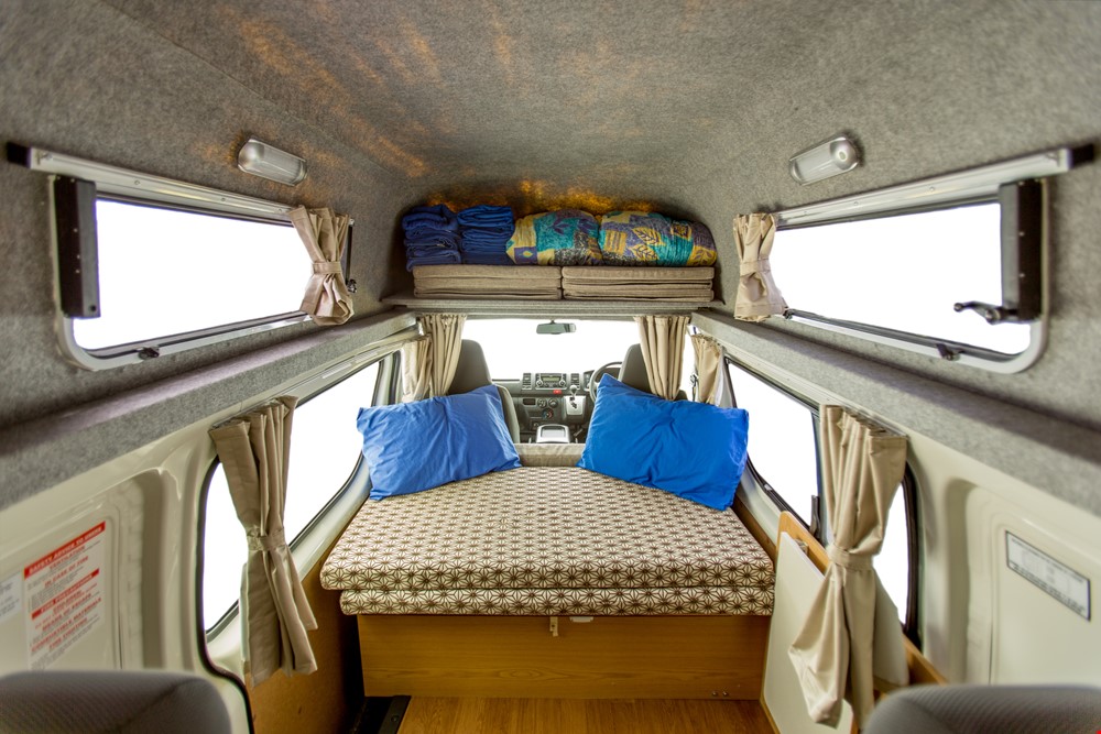 Cheapa Endeavour Sleeping Area 1 - Motorhome Rental Canberra - Campervan Rental Shop