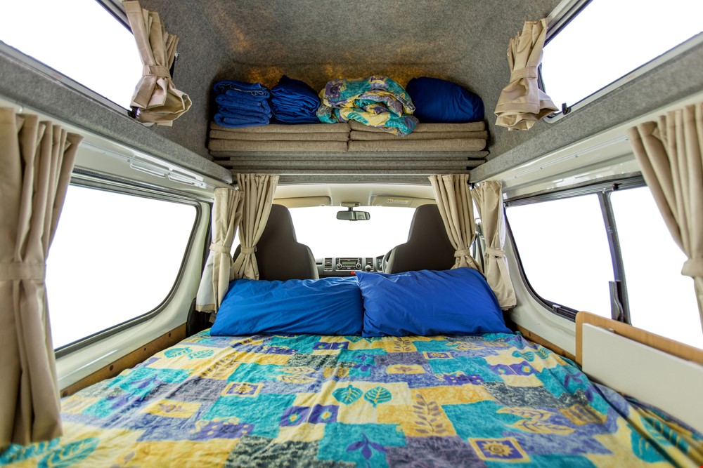 Cheapa Endeavour Sleeping Area 1 - Motorhome Rental Canberra - Campervan Rental Shop